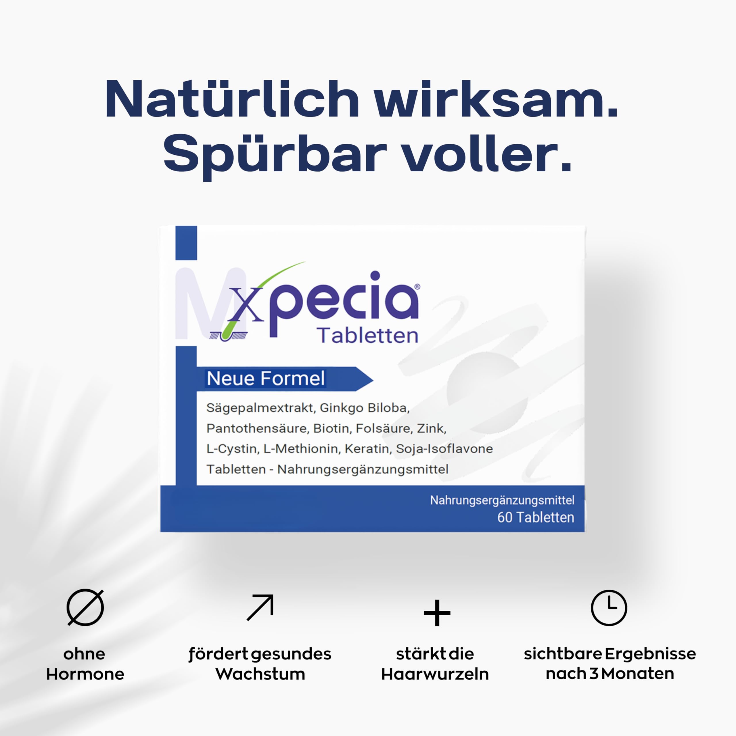 Xpecia DHT Blocker mit Biotin und Sägepalmextrakt - Gegen Haarausfall Männer - Ginko Wurzel, Haar Vitamine, Sägepalme - Haarwachstum beschleunigen - Nachbehandlung Haartransplantationen