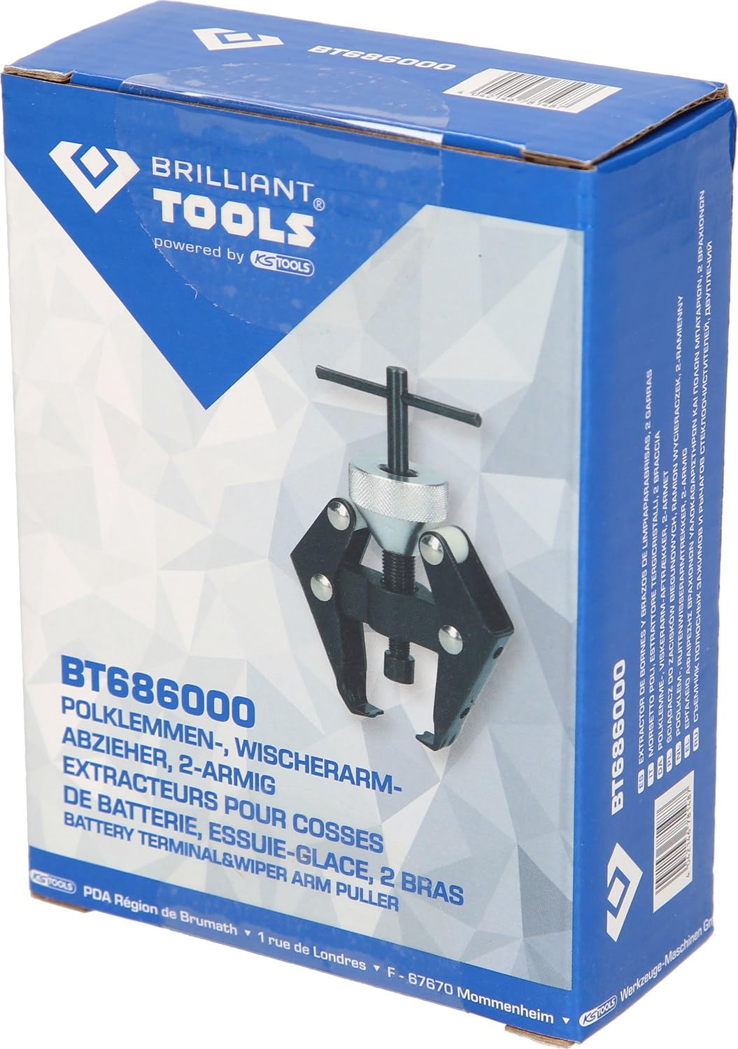 BRILLIANT TOOLS BT686000 Morsetto poli, estrattore tergicristalli, 2 braccia [Powered by KS TOOLS]