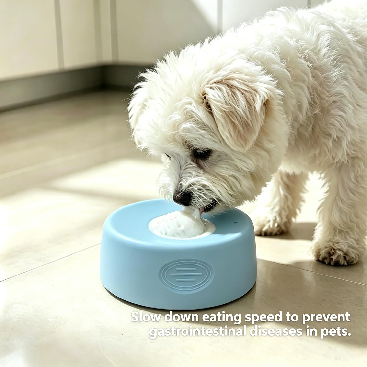 Dog Lick Slow Feeder Bowl with Suction Cup Base, Interactive Anxiety Relief Licking Ball Toy for Wet Food/Yogurt, Anti-Slip Slow Eating Dispenser for Cats & Small Dogs