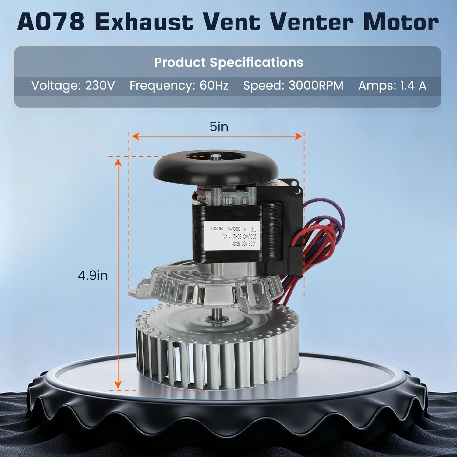 0131G00000P 0131G00000PS Furnace Draft Inducer Blower for Goodman, Fasco, Packard, A078 Exhaust Vent Venter Motor Compatible with J238-150-15301, 70582338,71582338, 66000