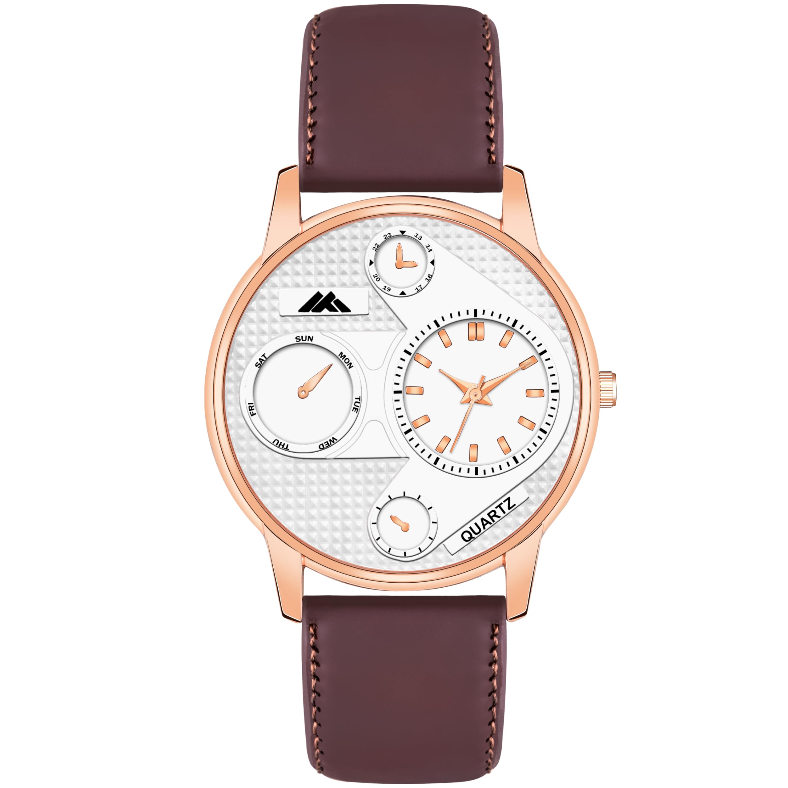 Shocknshop Leather Analog Stylish White Dial Watch For Mens Boys (White Colored Dial And Brown Strap) -Mt2730 (B0D93R6N25) Amazon Price History, Amazon Price Tracker