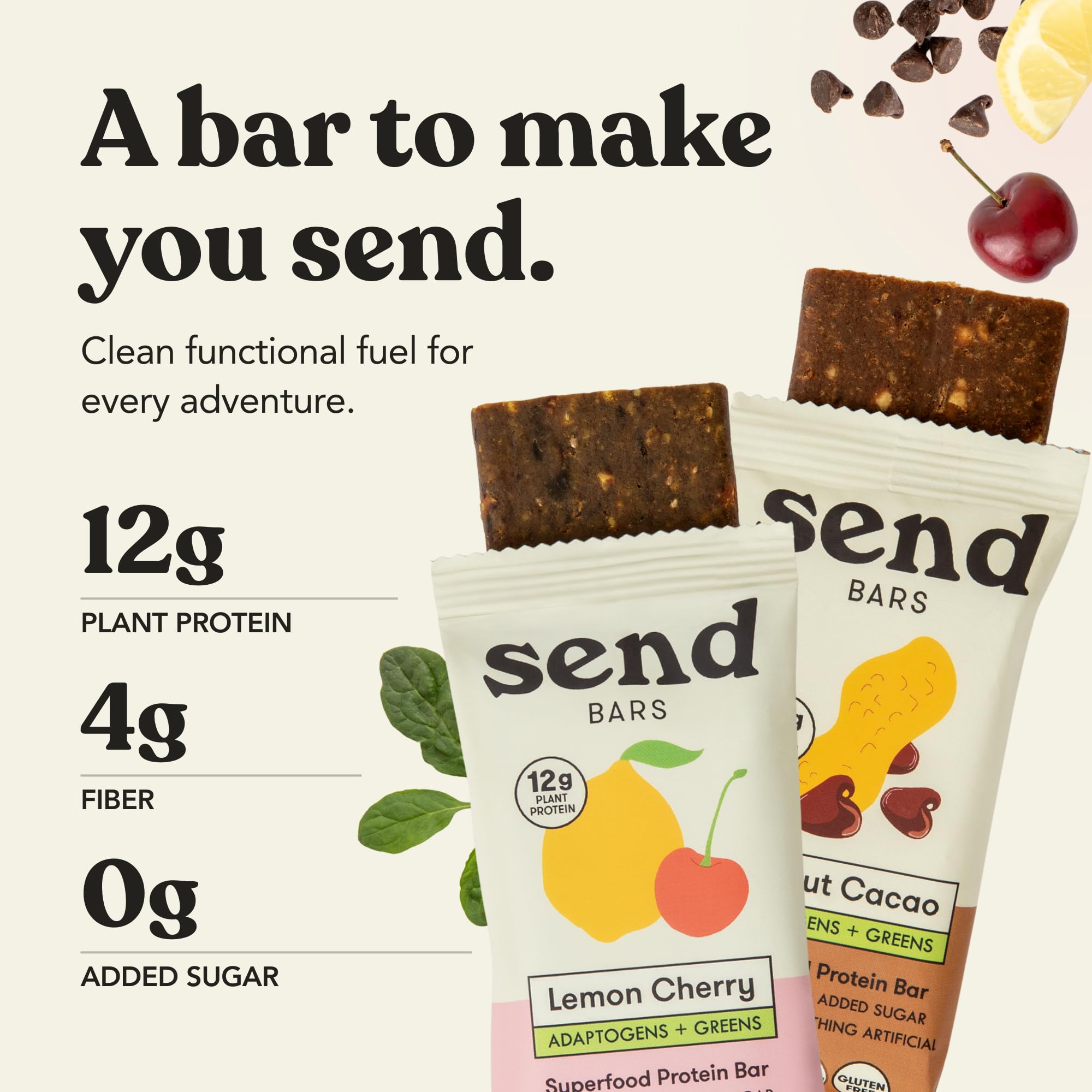 SEND Bars Variety Box Superfood Organic Protein Bars, 12g Protein, 8 Pack — Amazon image 4