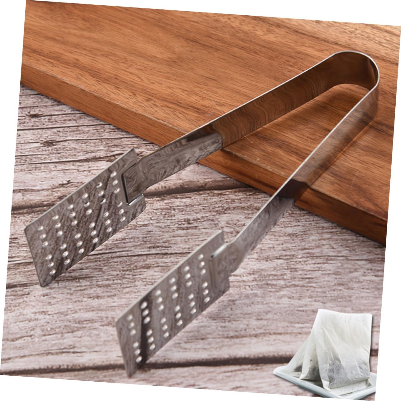 2Pcs Stainless Steel Tea Bag Clips Multipurpose Tea Bag Tongs for Easy Steeping Sugar Squeezer and Food Serving Tea Accessories