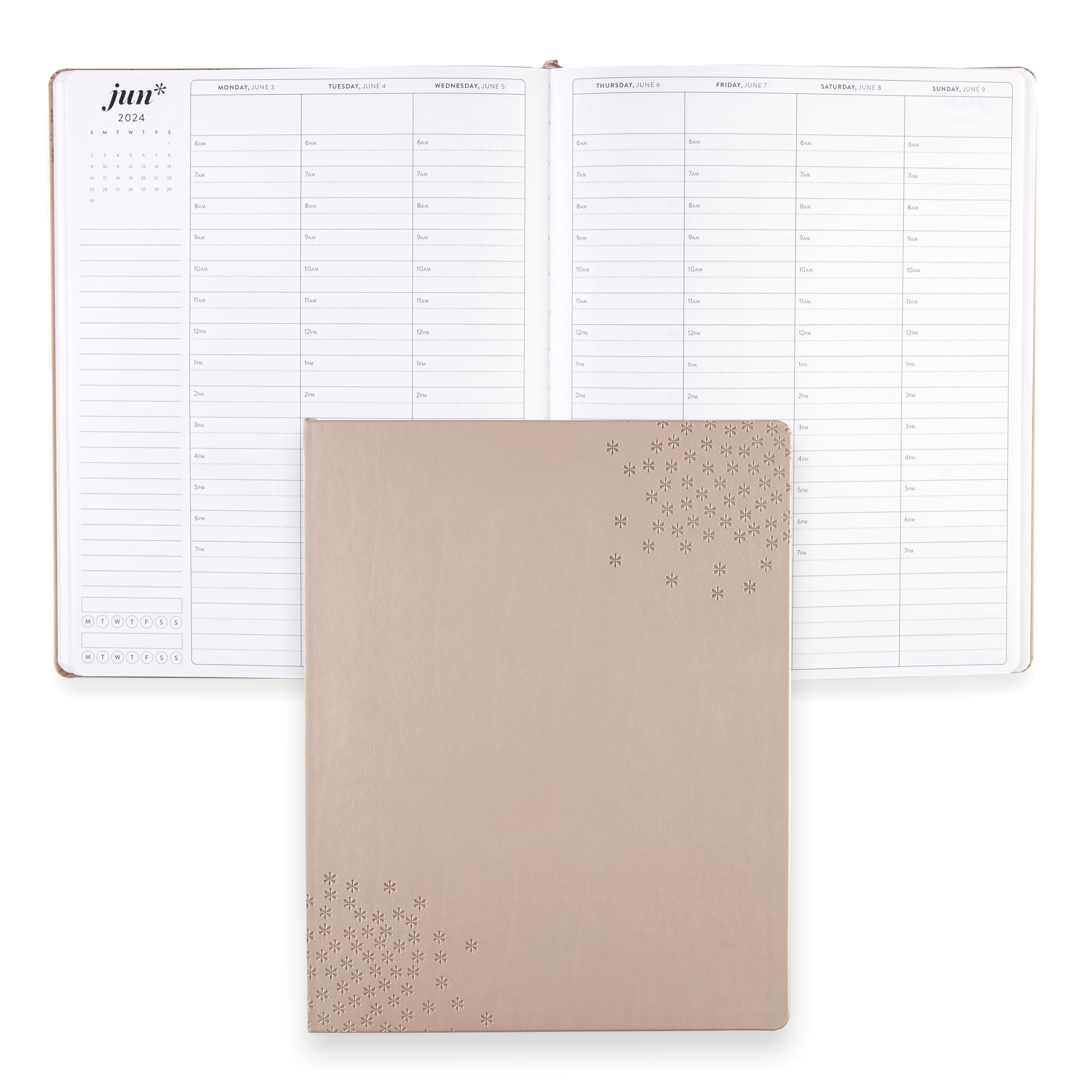 Erin Condren8x10 Softbound LifePlanner (January 2024 - December 2024) - Mauve Asterisks, hourly layout