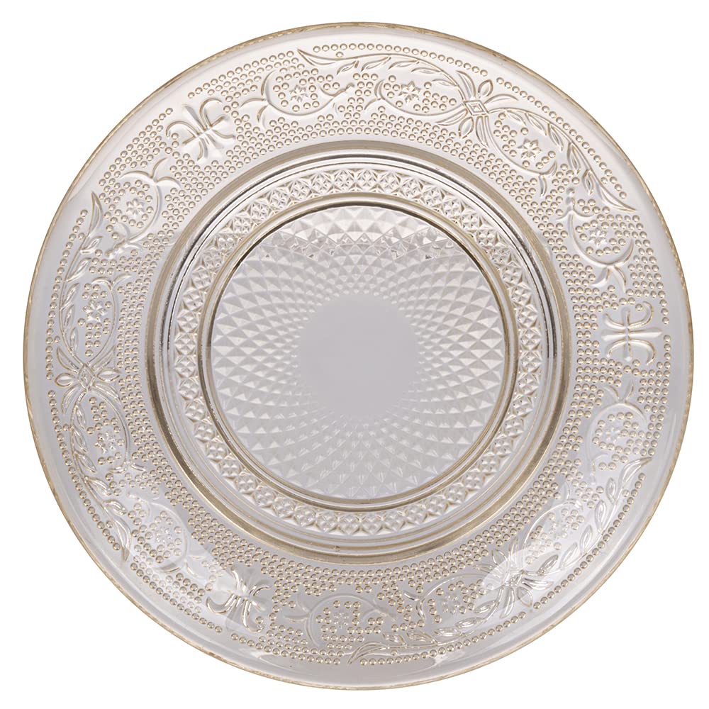 Set 6 Piattini Pane In Vetro - Decorazione Imperial Chocolate, Diametro 15 Cm - Foto 2