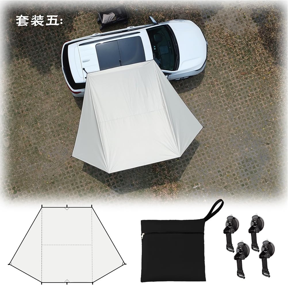Tenda da Campeggio per Auto, 200x300cm, Tendalino Universale per Portellone Posteriore, Tettoia Parasole SUV, Tenda da Sole Impermeabile per Camper, Caravana, Furgone, MPV