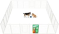 Vista 30 de FXW Rollick Unleashed corralito para perros en interiores, patio, campamento de casas rodantes, 40 pulgadas, 8 paneles para perros medianos y Blanco