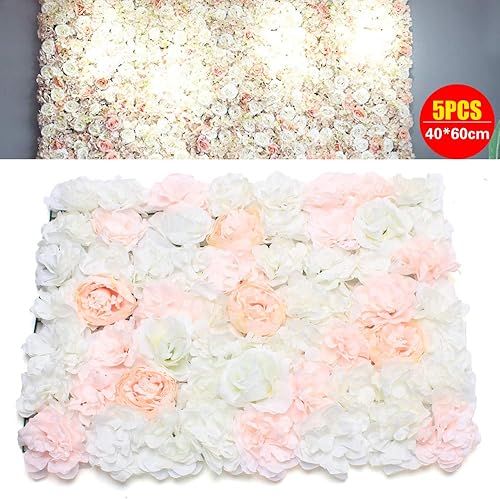 Vista 172 de 20 paneles de pared de flores artificiales, decoración de pared de 24 x 16 pulgadas, paneles decorativos de flores de hortensias para el hogar, 20