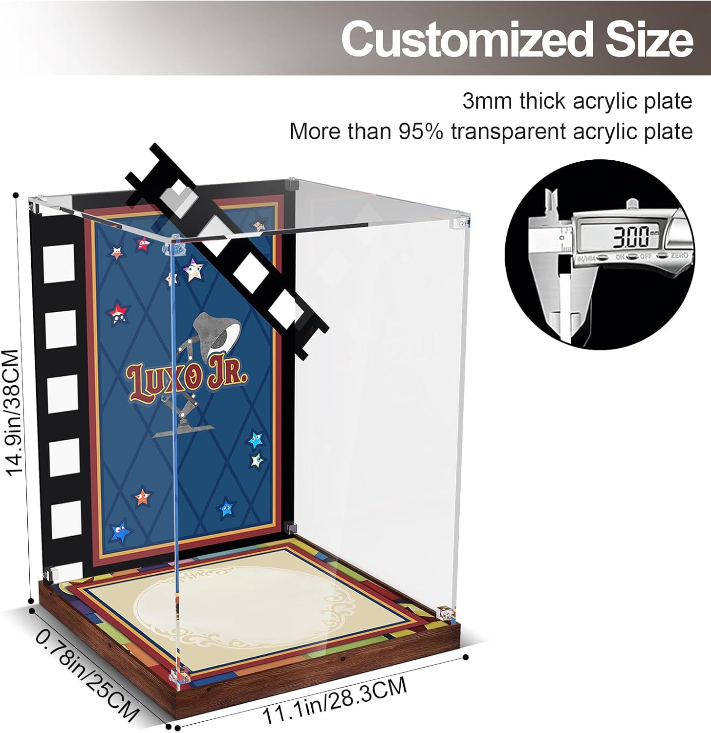 Acrylic Display Case Compatible with Lego 21357 Pixar Luxo Jr. Lamp - No Model Only Case , Dust-Proof Protective Showcase Box for Lego Pixar Lamp Ideas for Adults Fans
