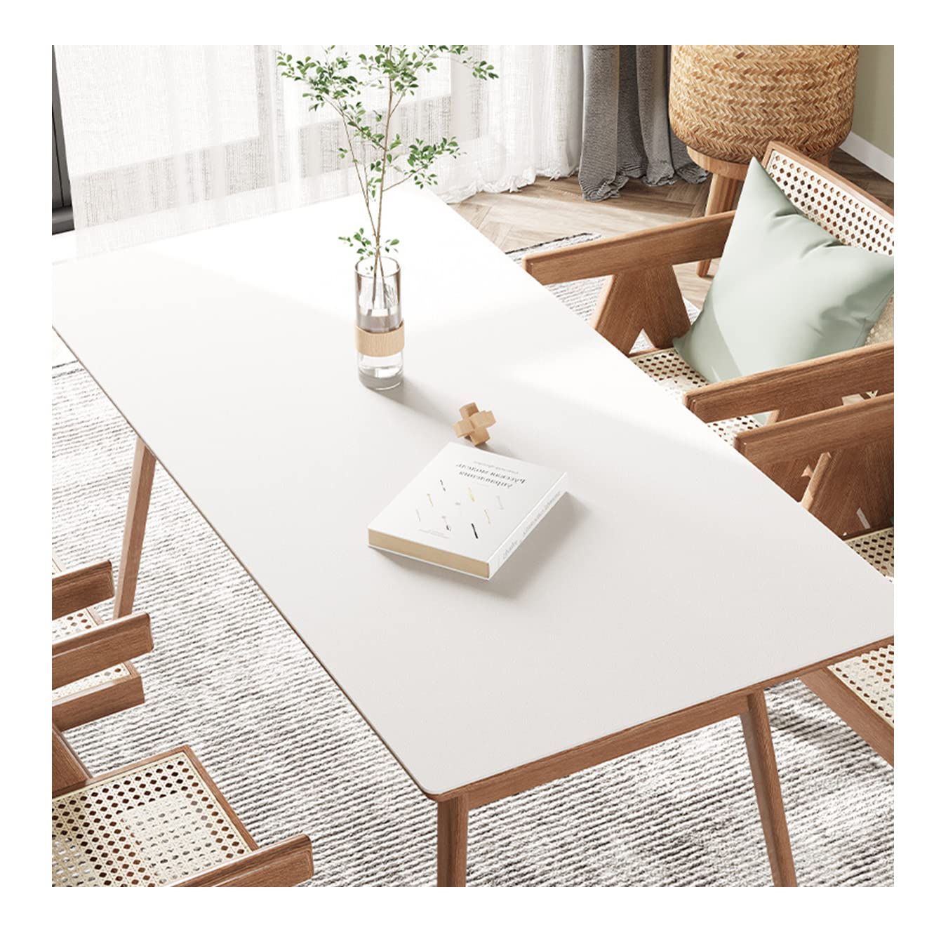 Waterproof White PU Tablecloth Desk Table Protector 60 x 150 cm - Multifunctional Kitchen and Office Supplies Household Mat for Table Protection