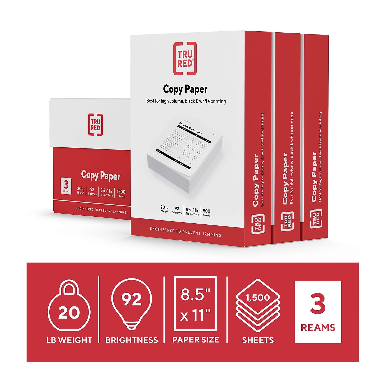 Amazon.com : Staples TRU RED Copy Paper, 8.5