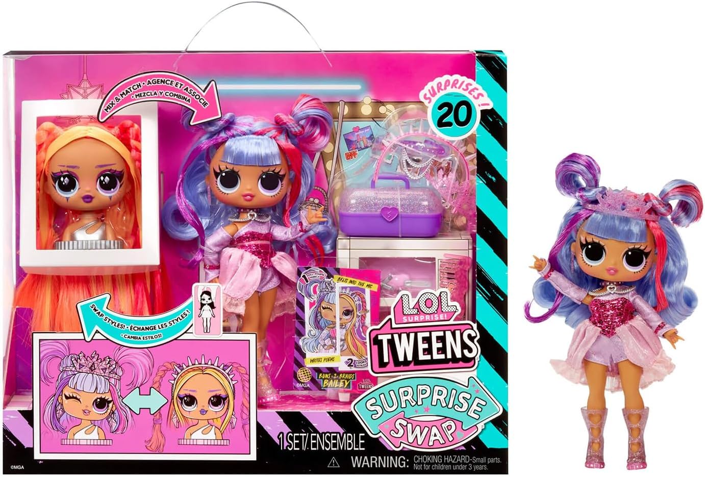 L.O.L. Surprise Tweens Surprise Swap Fashion Doll (Buns-2-Braids Bailey)