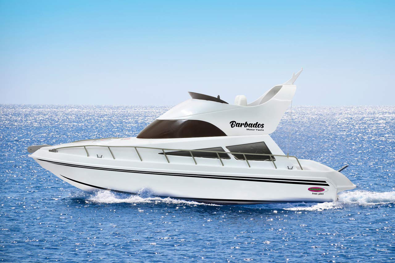 JAMARA 040670 - Barbados RC-Yacht 2,4Ghz - 2 Antriebsmotoren, einfach zu steuern, Deckel mit Schnellverschluß, Trimmruder & Feintrimmung am Sender, weiß
