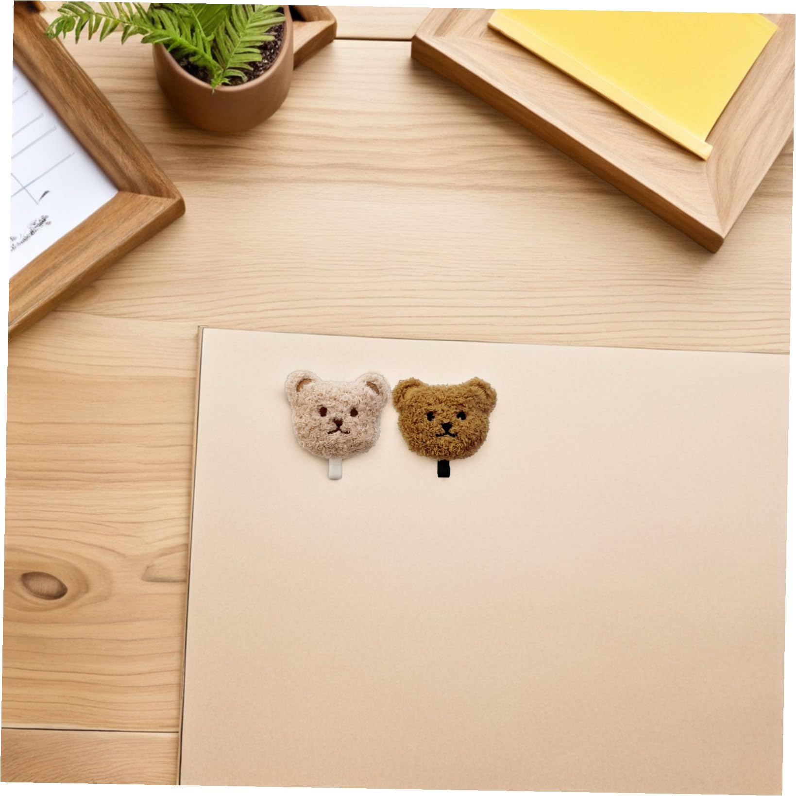 GALPADA Set 2 Ganci Adesivi in Peluche a Forma di Orso, senza Foratura, Facili da Usare, per Bagno e Viaggio, per Chiavi e Ombrelli