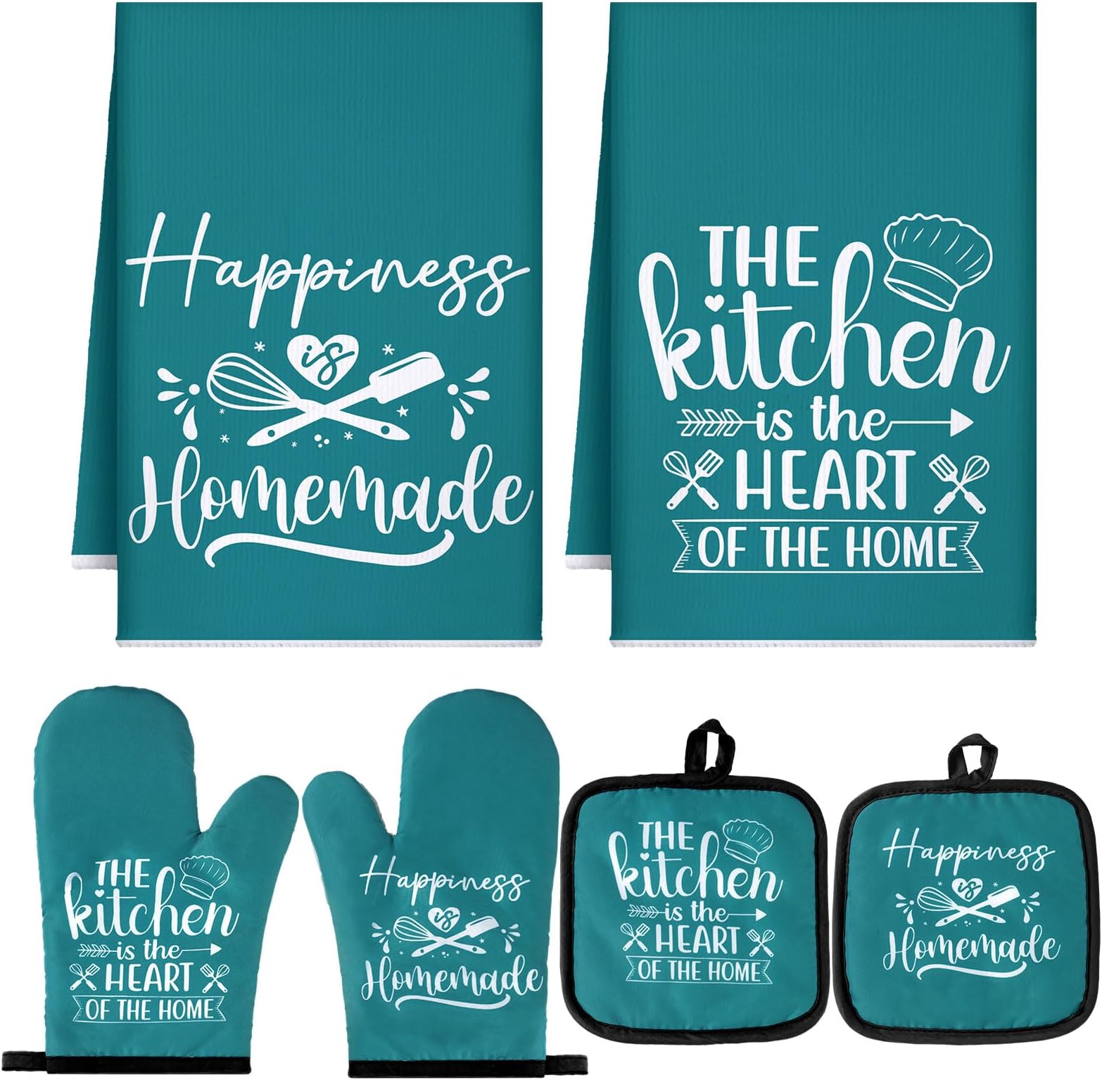 Kitchen Towels Pot Holders Oven Mitts Set