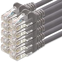 1aTTack.de 2m Cavo di Rete grigio - 10x - Cat.6 Ethernet Gigabit Lan RJ45 10 100 1000 Mbit s