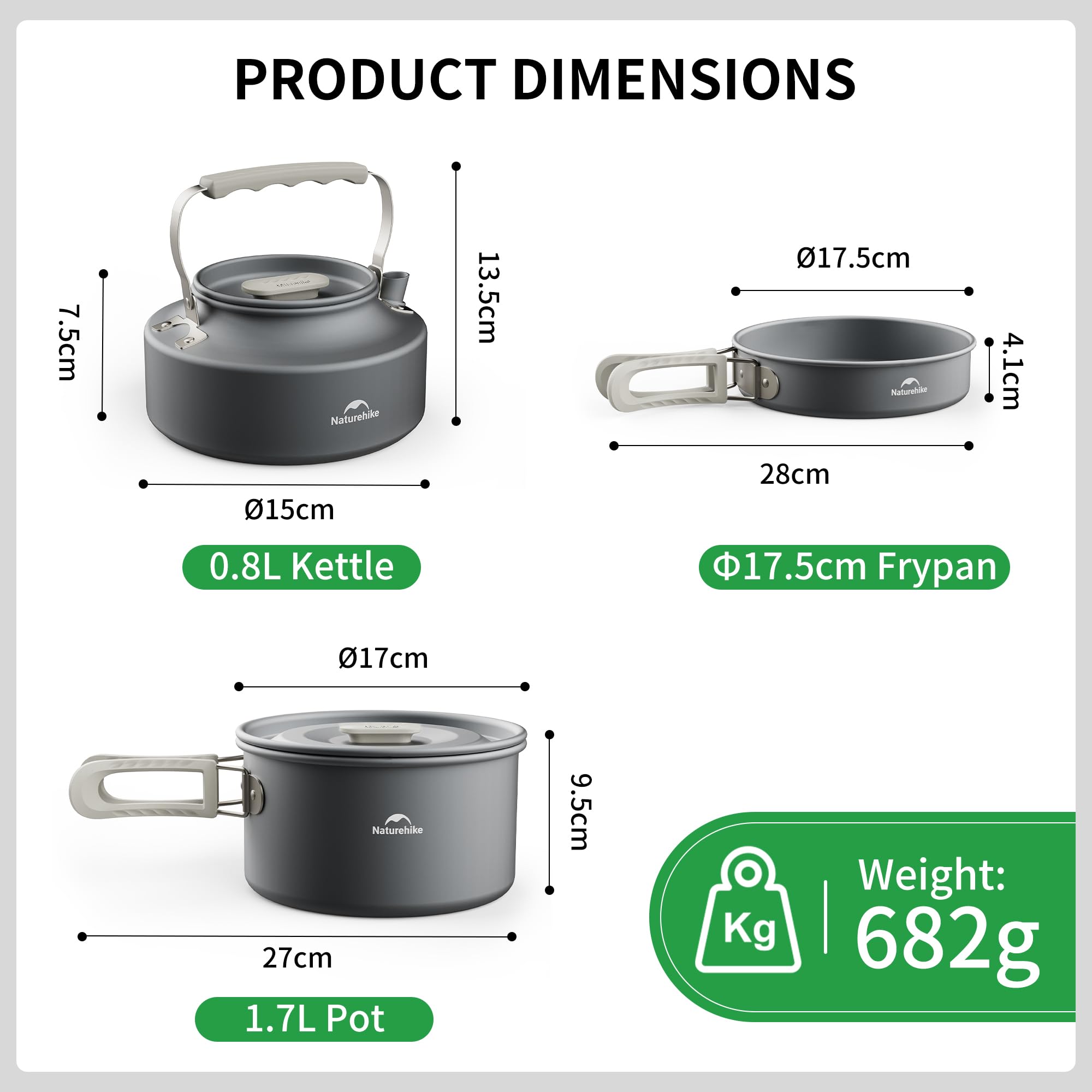 Set Cucina Da Campeggio Naturehike - Pentole In Alluminio Per 2-7 Persone, Ideale Per Escursioni