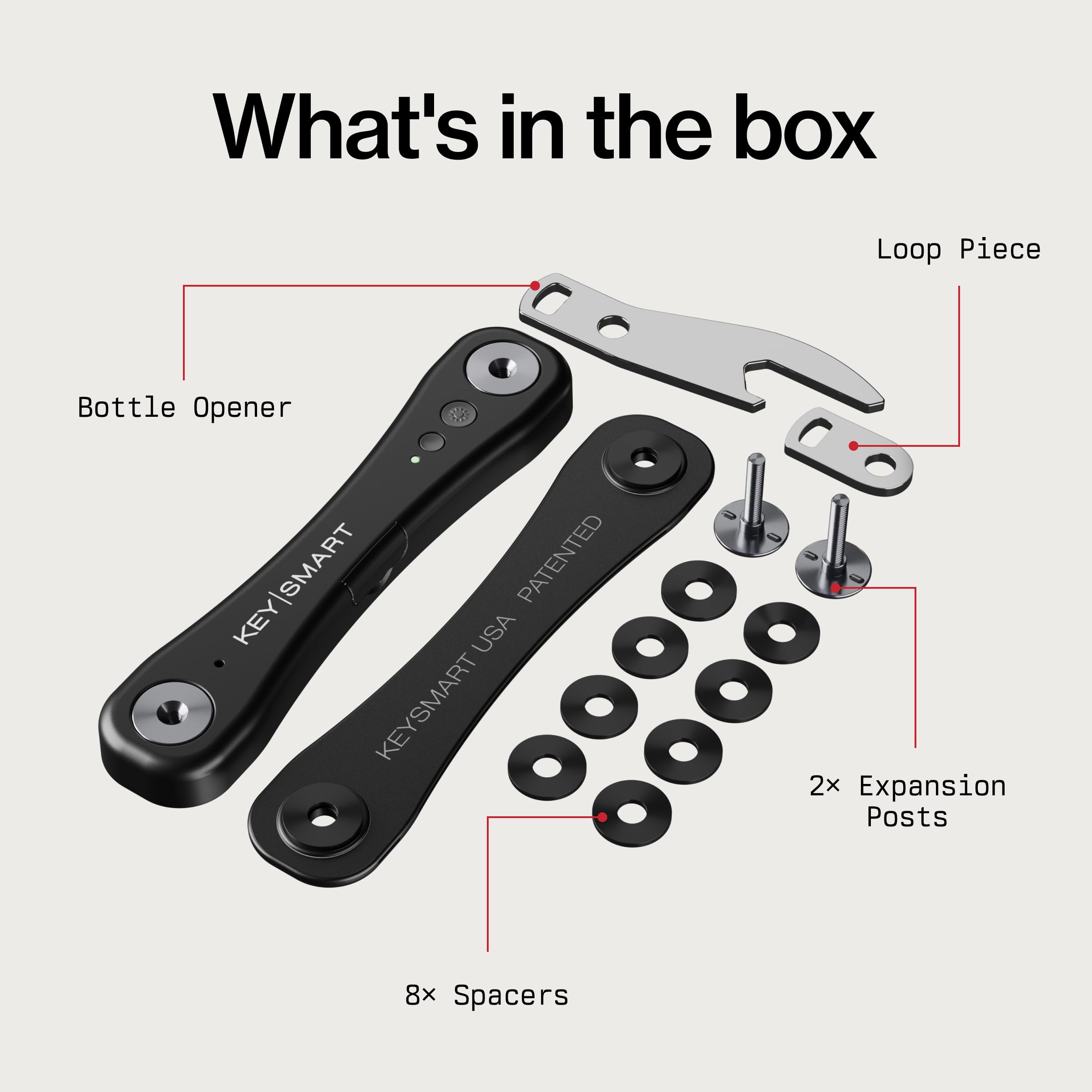 KeySmart iPro - Trova chiavi con suono, portachiavi compatibile con Apple Find My App, organizer per chiavi, portachiavi compatto e senza ingombri, regalo tecnico per uomini (fino a 14 chiavi, nero)