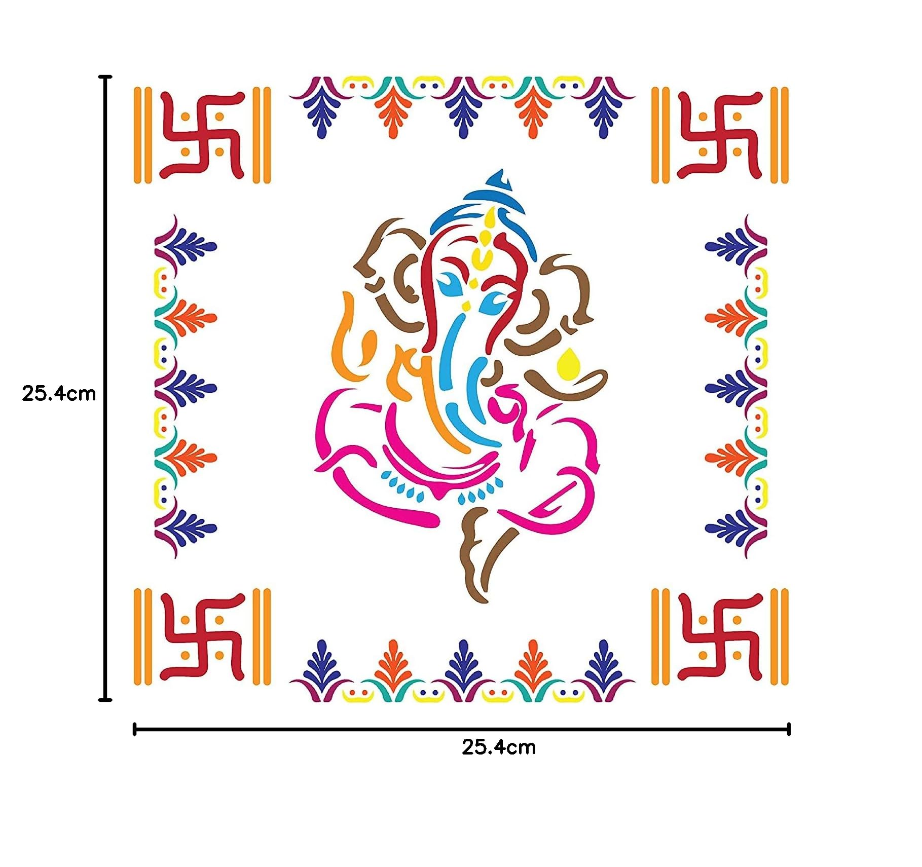 7-teiliges Set Rangoli-Schablonen, Mandala-Design, lasergeschnittene Malvorlage, Wandschablone, Diwali-Dekoration, Bodenschablonen-Set, 07