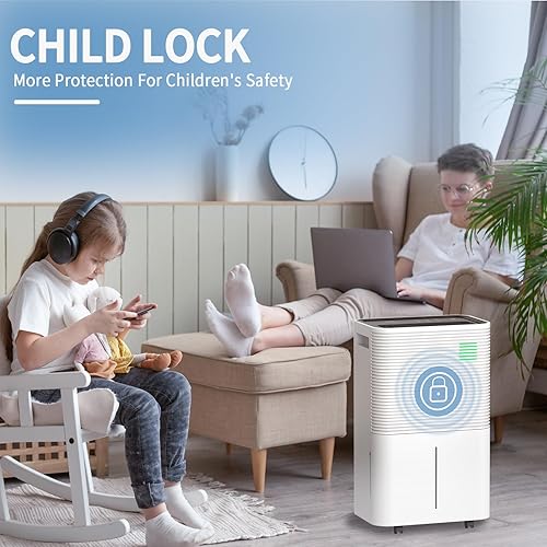 Miniatura 7 de ZAFRO Deshumidificadores de 3,500 pies cuadrados para el hogar, baño, dormitorio, deshumidificador con descongelación automática, tanque de agua de