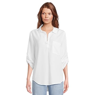 Mod o doc Roll Tab Sleeve Patch Pocket Tunic Women