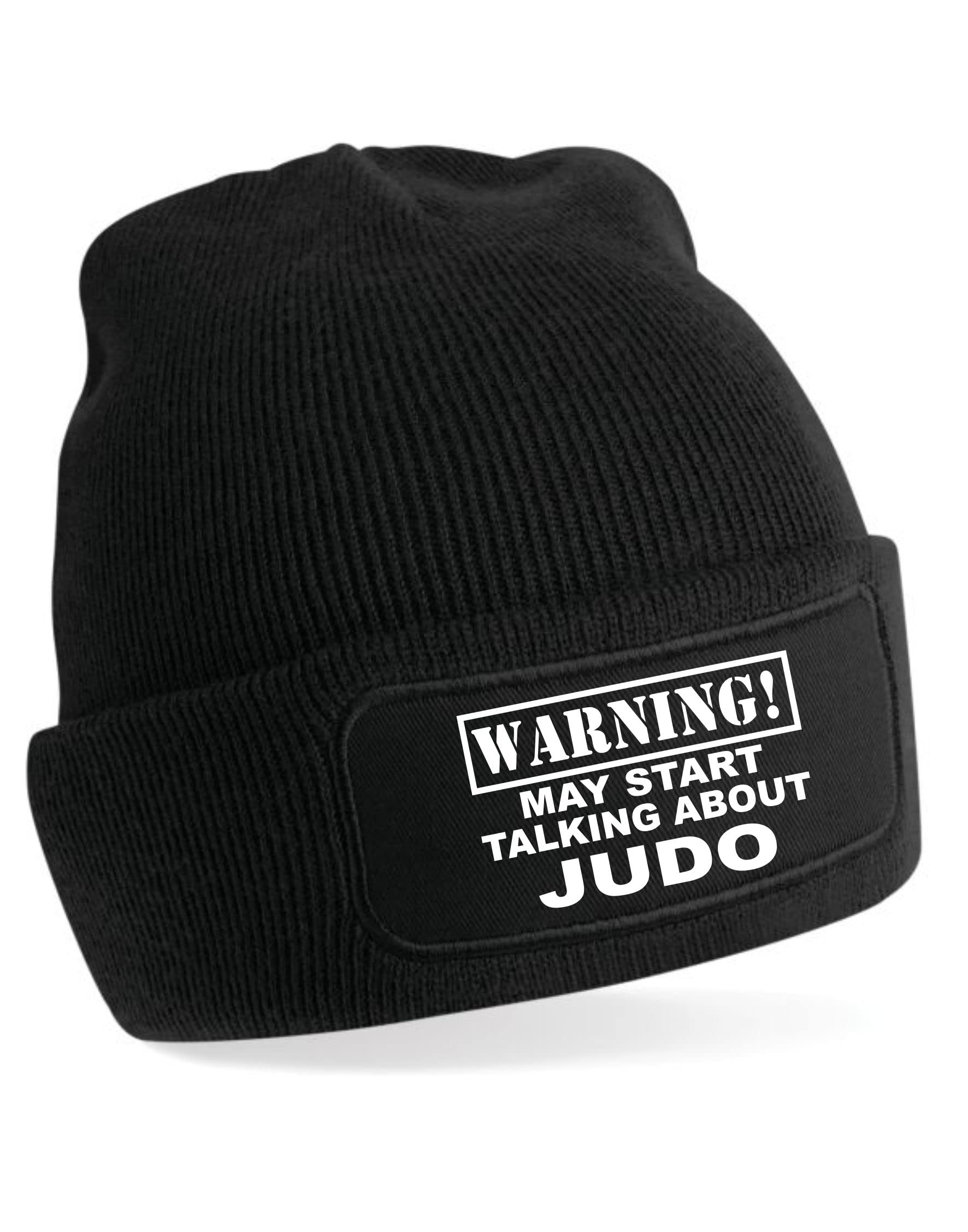 Print4u Women's Black May Talk About Judo Beanie Martial Arts Gift For Men & Birthday