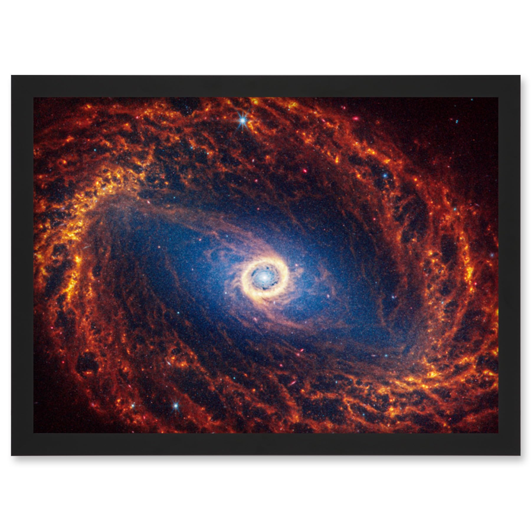 Artery8 NASA James Webb NGC 1512 Spiral Galaxy Framed Art Print - A4