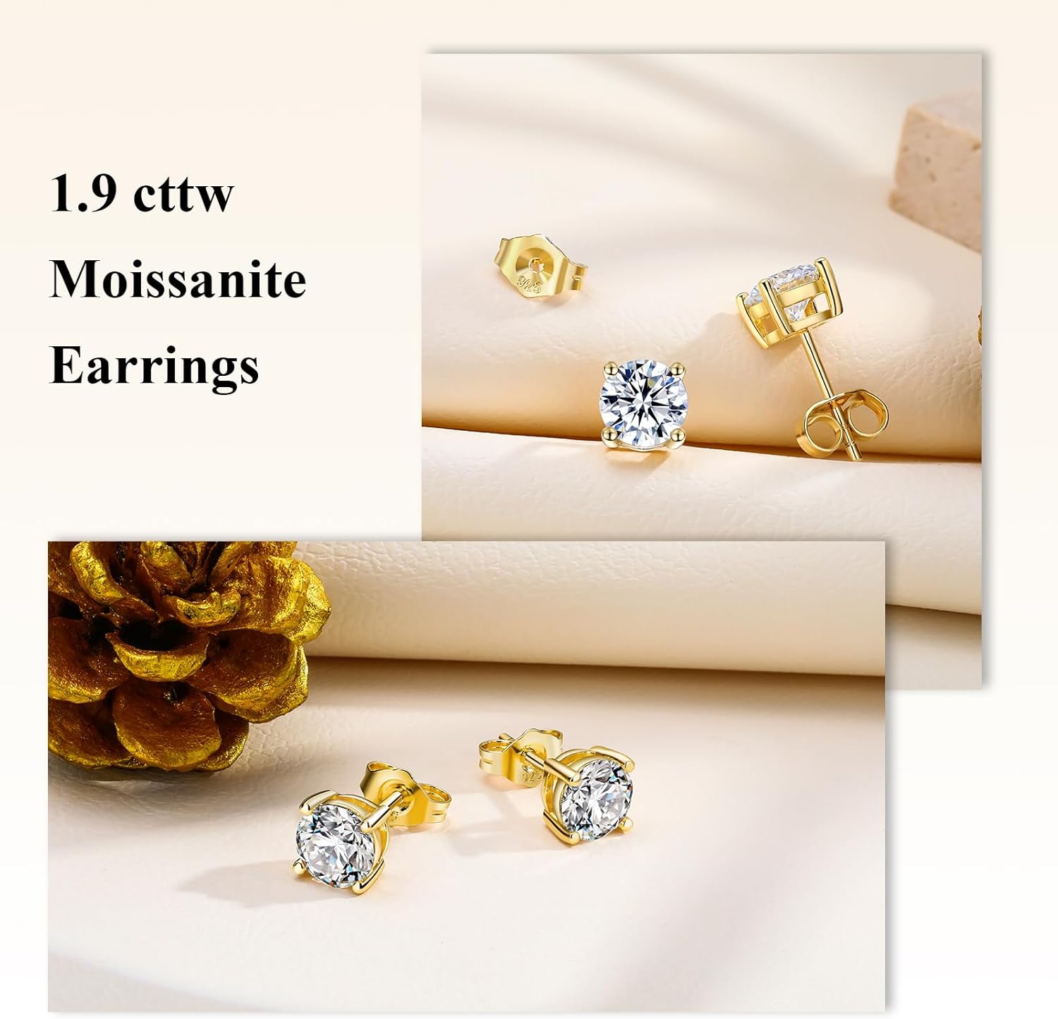 Birthstone Earrings 925 Sterling Silver Hypoallergenic Dainty Small 5mm 6.5mm Round Cut Cubic Zirconia Moissanite Gemstone Fine Earrings. 1 Pair, Send Gift Box - Image 5
