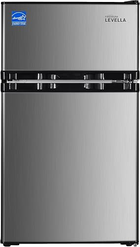 PremiumLevella PRF316300HS 3.1 cu ft Top Freezer Mini Fridge in Silver