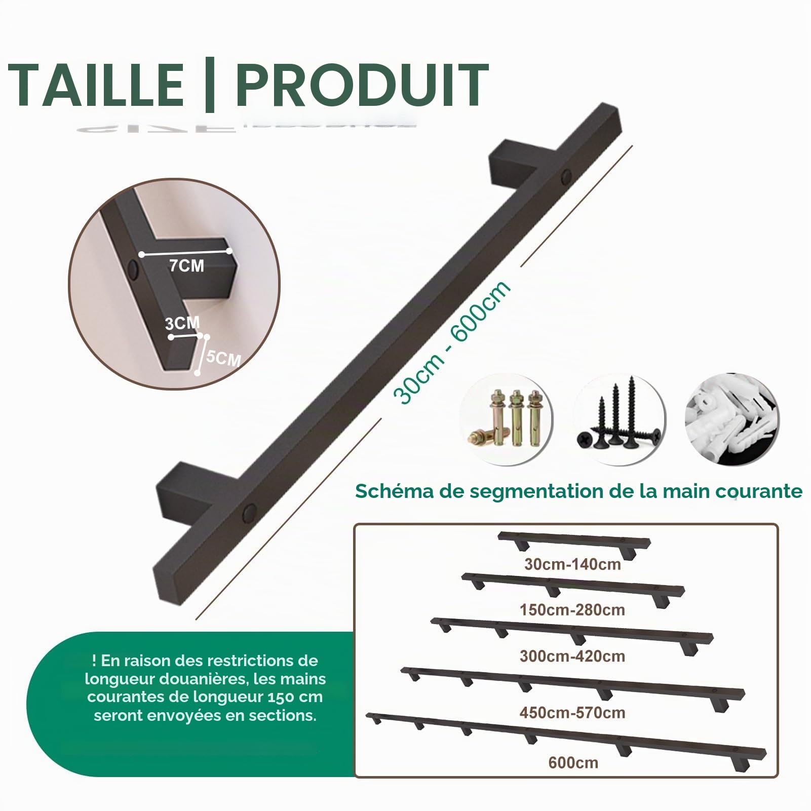 Grille de sécurité en acier inoxydable 304 - 8 cm/2 mm - 0,6 x 27 m - Résistant à la corrosion - Solution de sécurité durable
