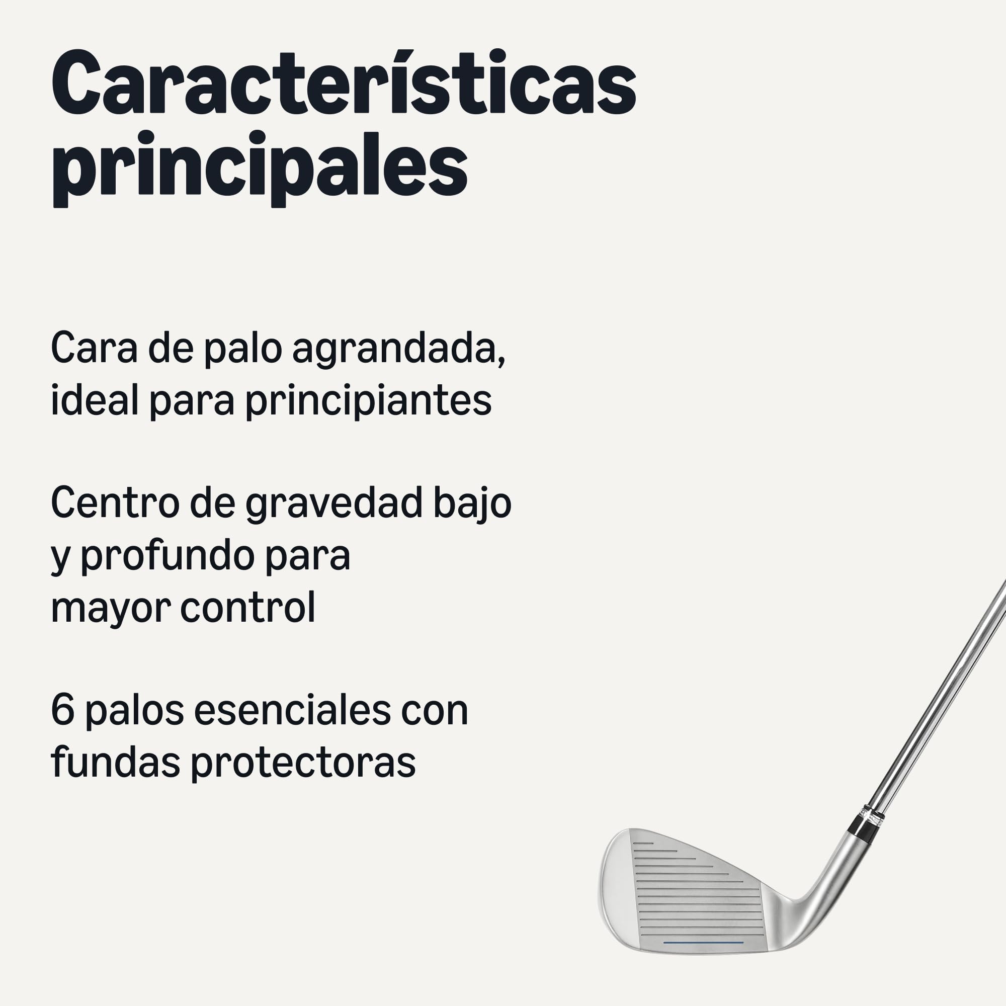 Amazon Basics Juego de Palos de Golf, 6 Piezas con Bolsa de Soporte, Palo con Cara de Gran Tamaño, Centro de Gravedad Bajo - 2