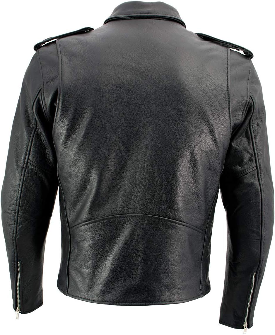 Xelement B7101 Men's 'Classic Armored' Black High-Grade Leather Motorcycle Biker Jacket with X-Armor Protection - 3X-Large : Automotive