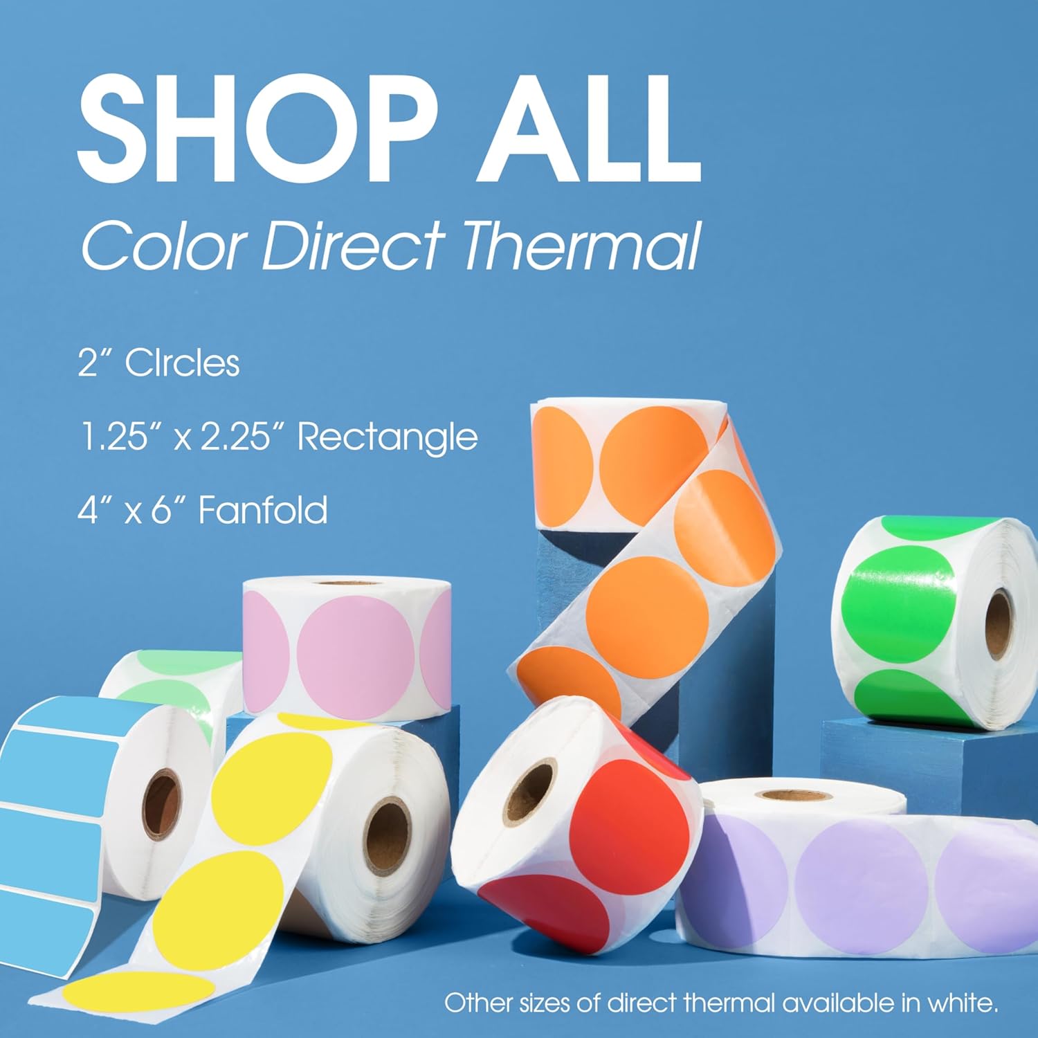 Spartan Industrial - 2.25" X 1.25" Direct Thermal Labels 5 Colors (5 Rolls, 1000/Roll) Perforated Barcode Address Stickers - Compatible with Rollo and Zebra Desktop Printers - Image 7