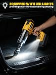 Cordless Car Vacuum Cleaner Compatible with Dewalt 20V MAX Batteries, Portable Handheld Vacuum for Pet Hair & Sand, Capable of Quick Vehicle Interior & Garage Cleanup, (Battery Not Included)