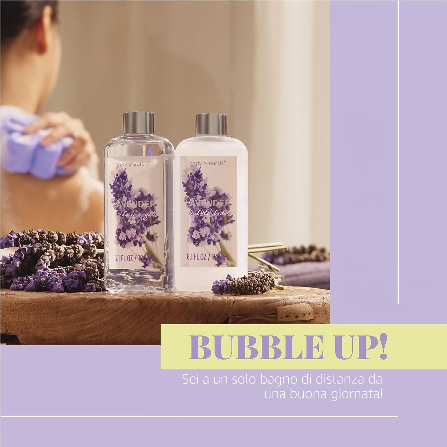 BODY & EARTH Set Regalo per Donne - Set da Bagno 11Pcs con prodotti Termali al Profumo di Lavanda, Cesto Regalo Benessere per Donne, Mamme, Fidanzate, Ragazze per Compleanno, San Valentino