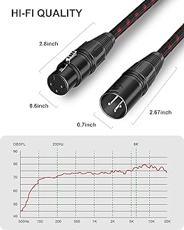 VANDESAIL XLR Cable Short, Microphone Cable 1 ft 6 Pack, Mic Cord Braided Balanced 3 Pin Connector Male to Female XLR for Mixer, XLR Speaker Systems ect