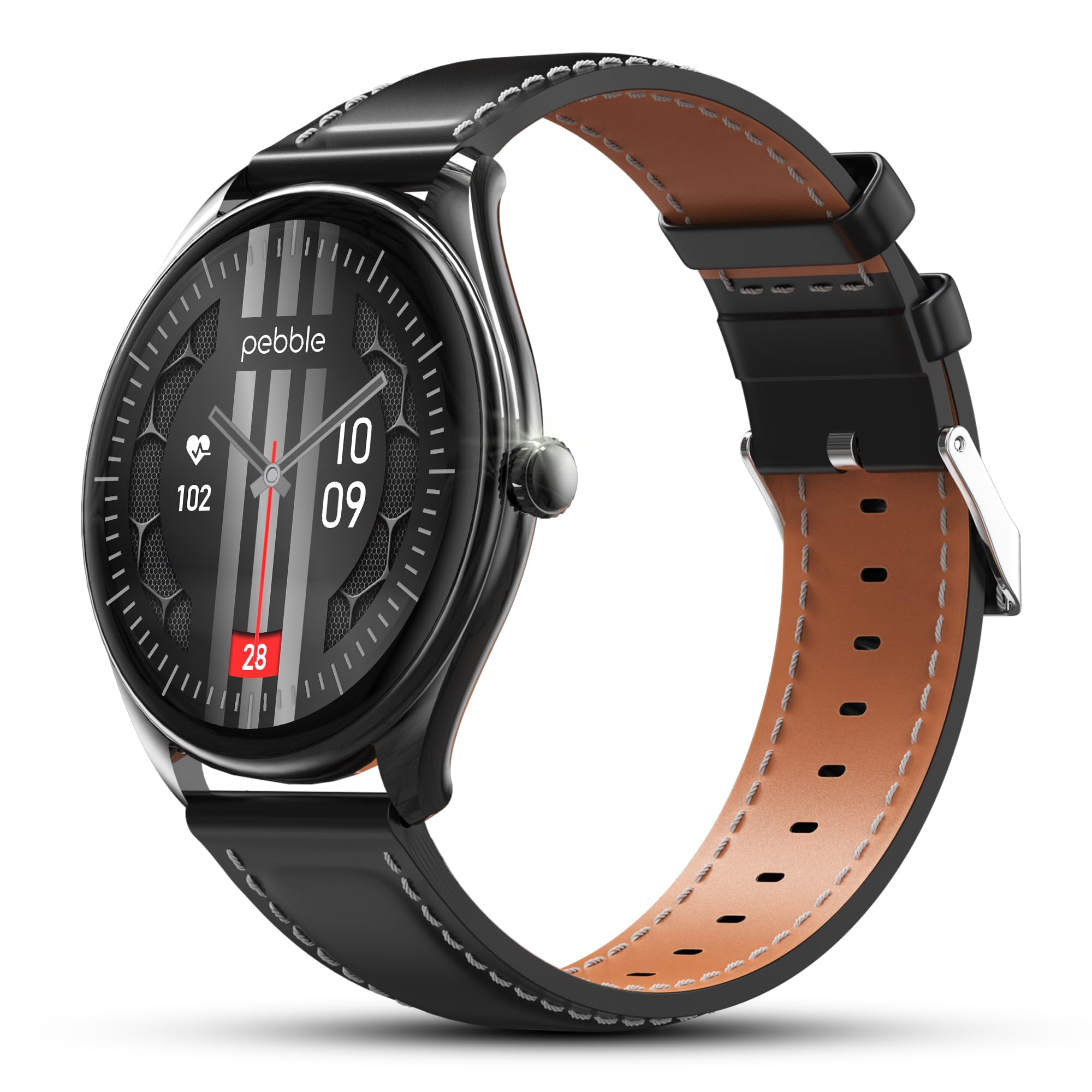 Pebble Royale Legend 1.43" AMOLED Display, Slimmest Design, Bluetooth Calling, Premium Built, Always On Display, Multi Sports Mode, Health Suite, Smart Calculator (Black)-image-18