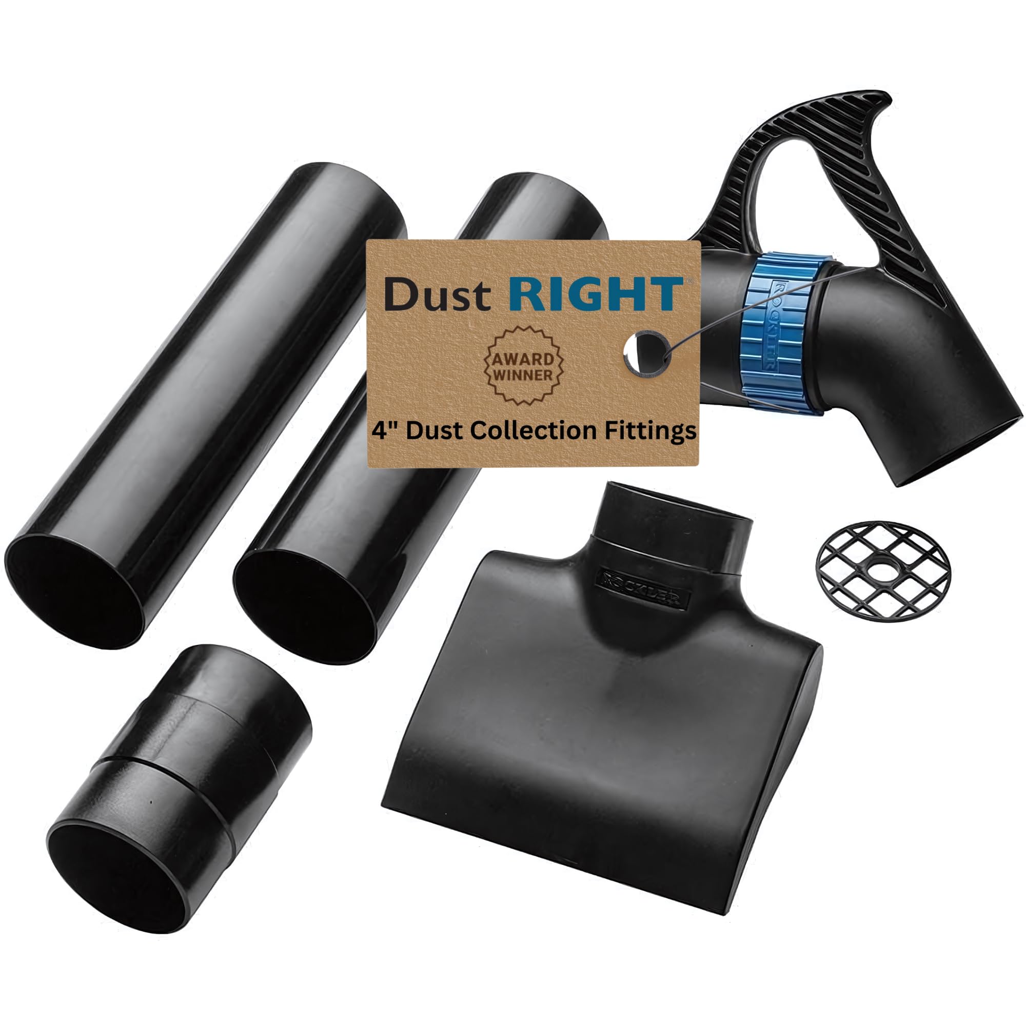 Dust Right 4'' Quick Change Floor Sweep – Dust Collector Accessories Kit Includes Quick Change Floor Sweep, Quick Change Handle, Extension Wand, & Removable Grate - Dust Collection & Air Filtration