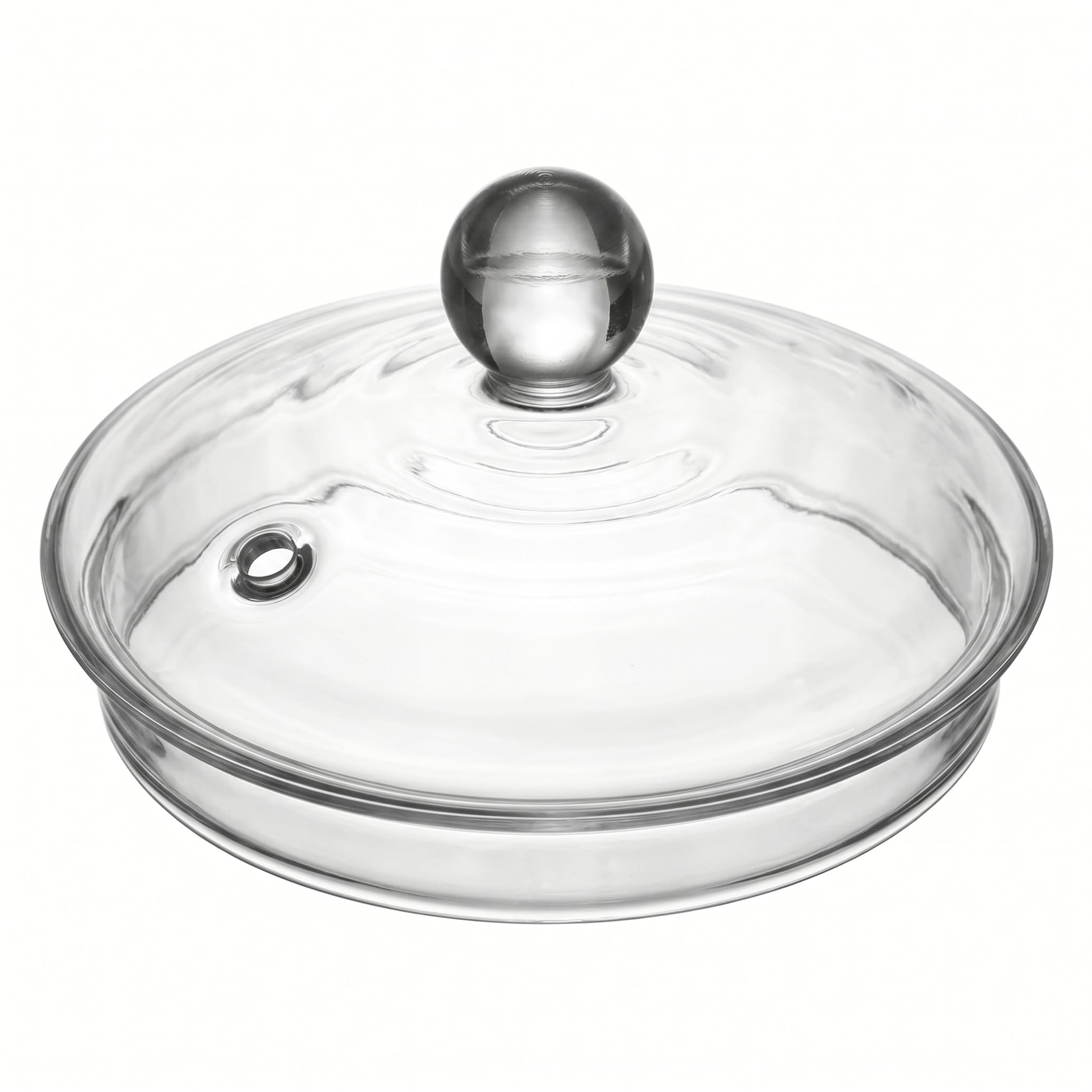 Bemonew Glass Lids, Reusable Clear High Borosilicate Glass Teapot Lid Replacement With Vent Hole, White