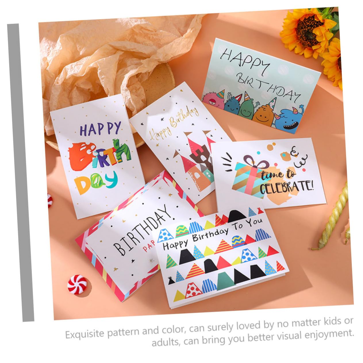 Biglietti Auguri Compleanno 36 Pezzi, Cartoline Pieghevoli in Carta Buste, per Feste di Compleanno Fai da Te, per Bambini e Adulti
