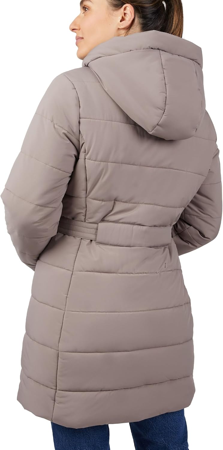 Free Country Women’s Long Puffer Jacket Warm Insulated Winter Coat Water & Wind Resistant Hooded Puffer Outerwear-Cirrus Long - Image 2
