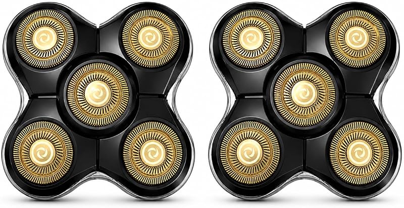 Cabeça de reposição dourada com 5 cabeças rotativas compatível com Remington XR7000, XR1500 e XR1501, pacote com 2