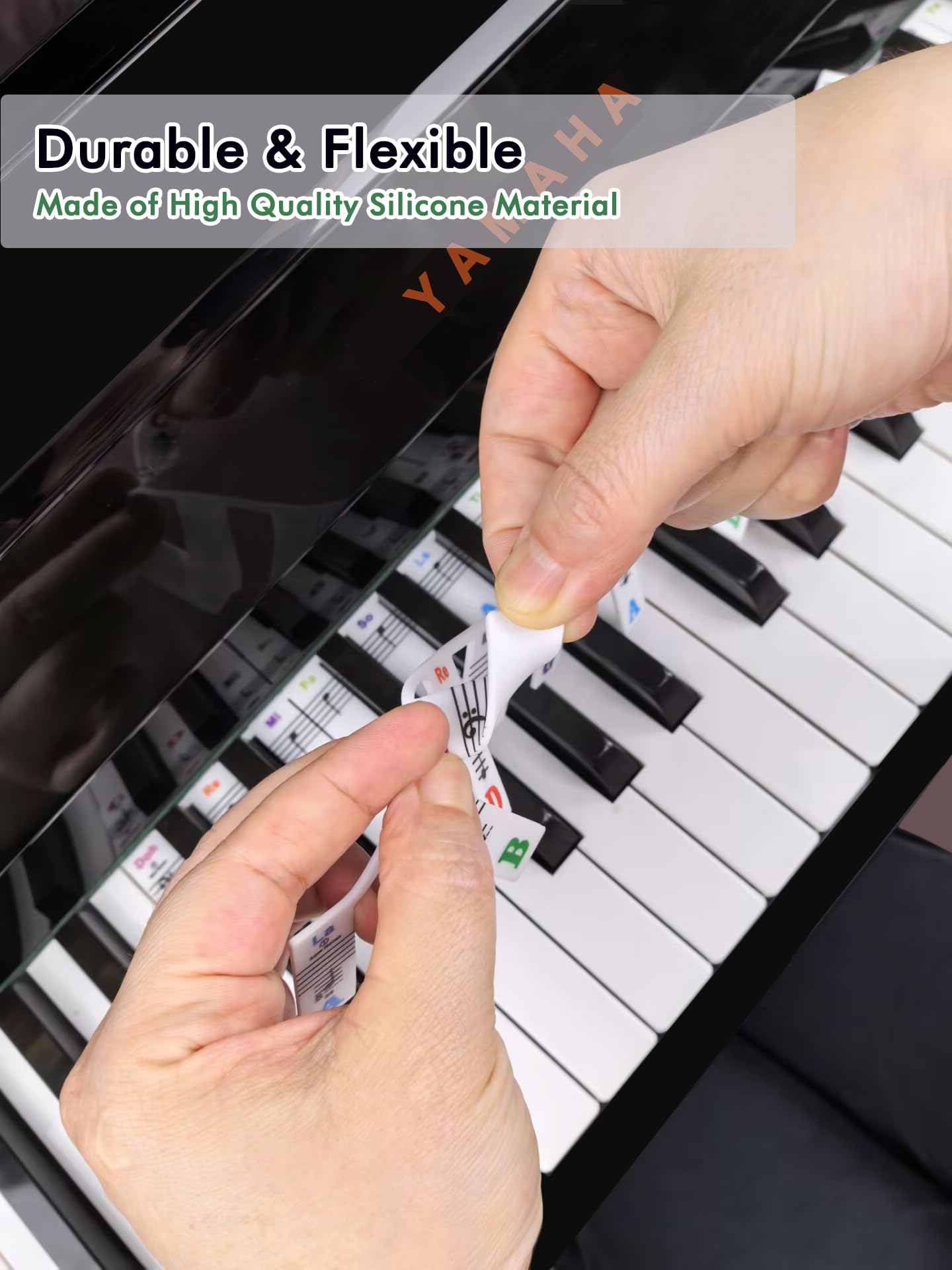 Piano Note Labels, Silicone Keyboard Stickers for Beginners Kids 88-Key Full Size - Image 3