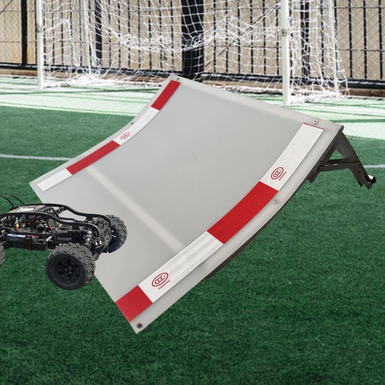 RC Car Jump Ramp de Lanzamiento para Vehículos Teledirigidos Accesorio de Reparación Profesional Material de Acero Y PC Diseño Plegable por, No Ajustable