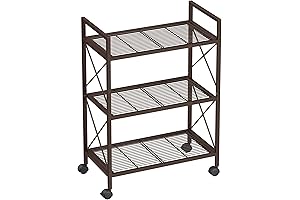 SONGMICS Bronze Metal Storage Shelf