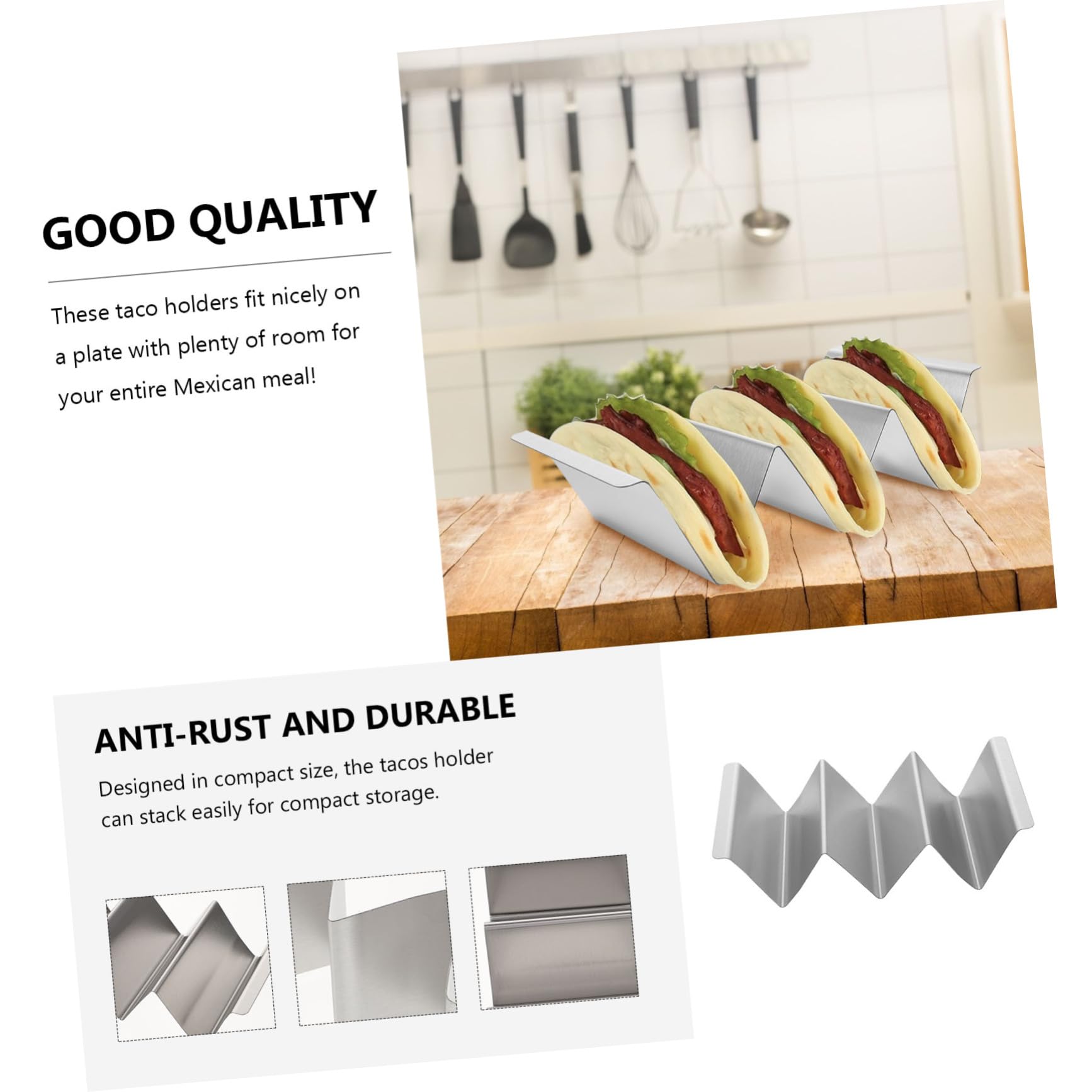 CIYODO Stainless Steel with Sauce Cup Taco Holder Rack Tortilla Roll Rack for Restaurant Home