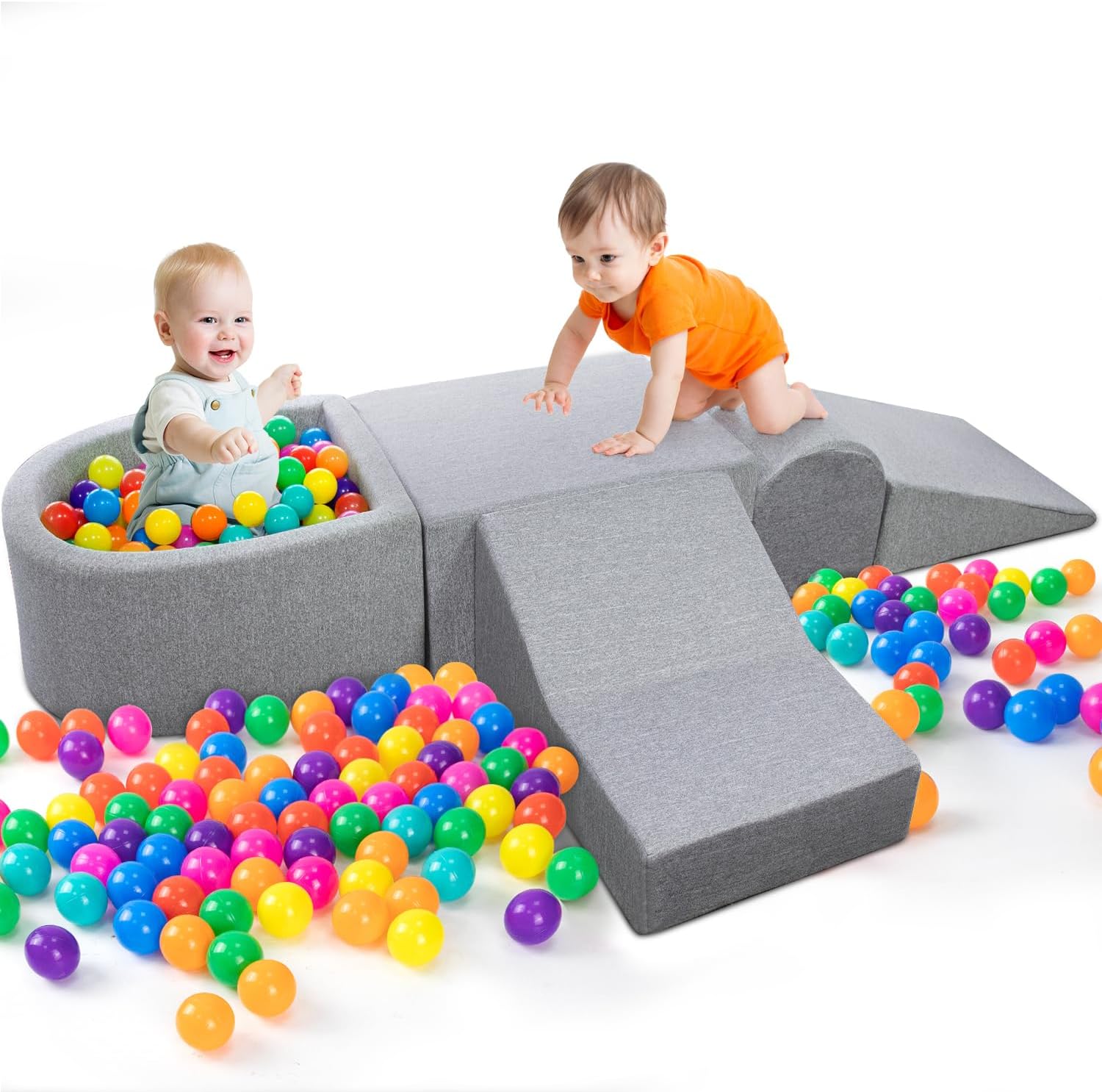 Soft Foam Climbing Toys for Toddlers Indoor Blocks Play Equipment with Ball Pits (Balls Not Included) - for Climbing, Sliding & Building
