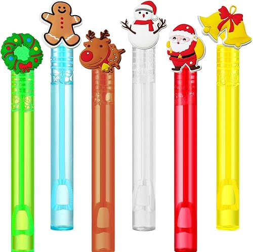 48 varitas de burbujas de Navidad para niños, recuerdos de fiesta de Navidad, decoraciones de fiesta de cumpleaños de Navidad, rellenos de bolsas de