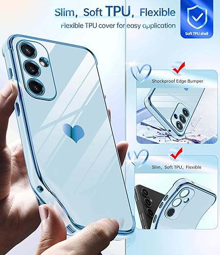 Miniatura 10 de LeYi Funda para Galaxy S20 FE 5G con protector de pantalla 2 piezas + protección completa de la cámara, chapado en corazón femenino femenino lindo
