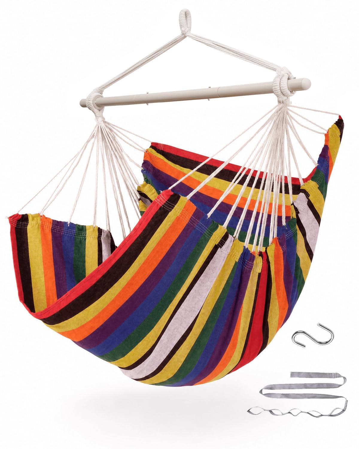 ADVOKAIR Hammock Chair Swing 500lbs Steel Bar Multi-Size Bedroom&amp;Porch